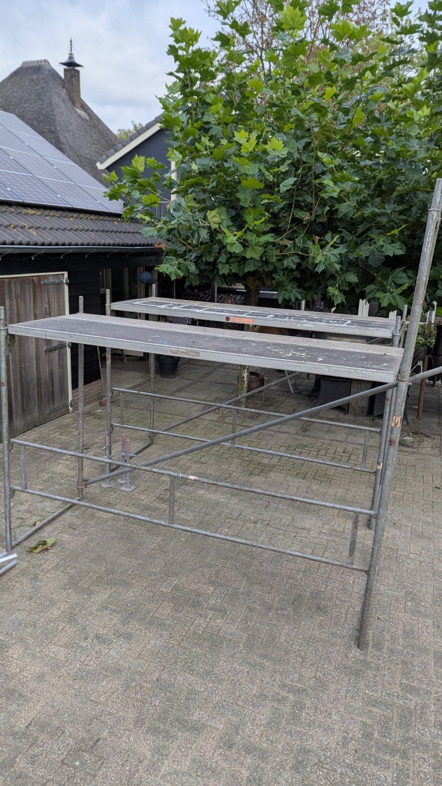 2x layher steiger, Doe-het-zelf en Verbouw, Ophalen, Gebruikt, Gevelsteiger, 2 tot 5 meter