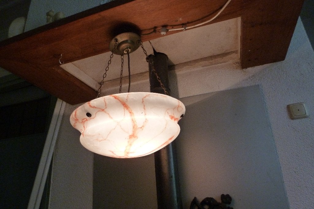ART DECO,HANGLAMP,1920-30, Gebruikt, Glas, ART DECO, E27 (groot)