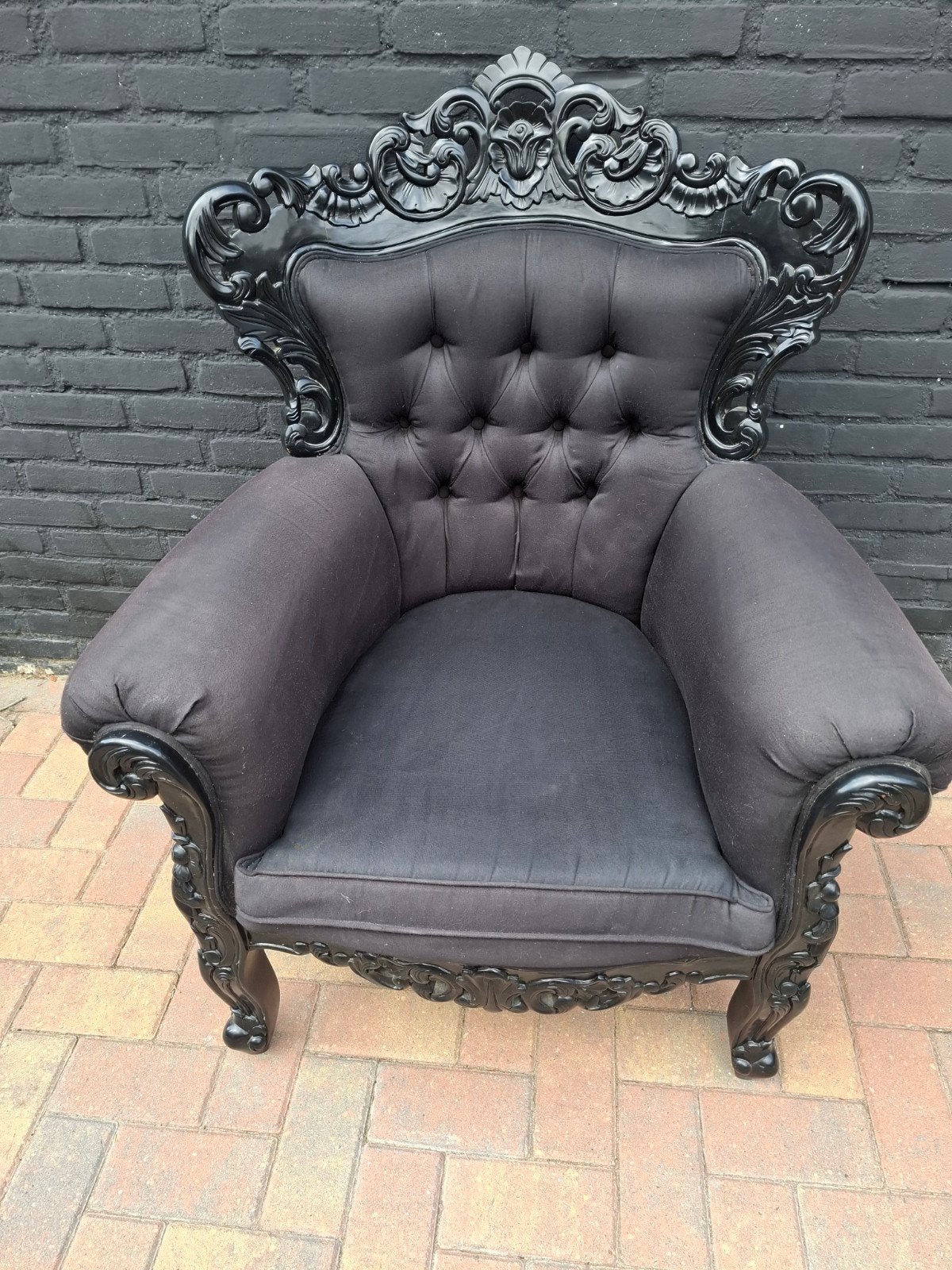 Brocante stoel te koop, Ophalen, Gebruikt, 50 tot 75 cm