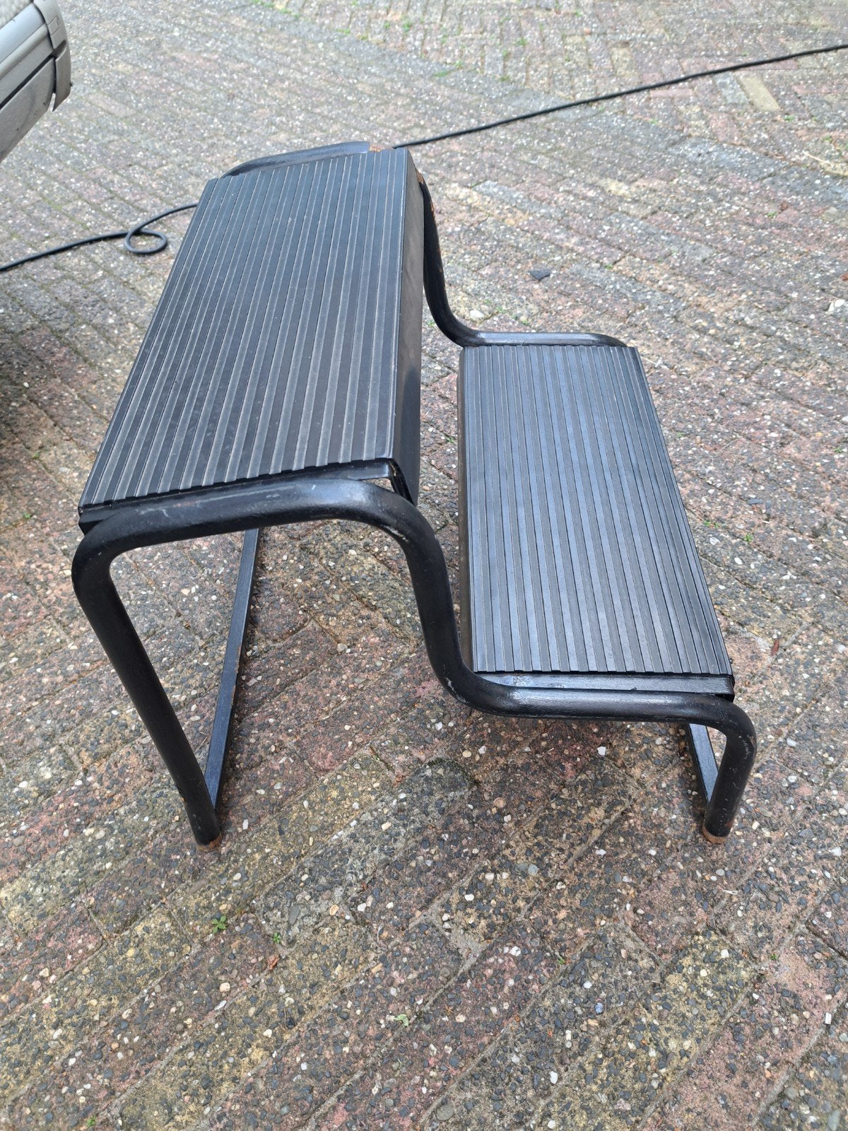 Stevige 2-treeds opstap voor caravan/camper, Caravans en Kamperen, Ophalen, Gebruikt