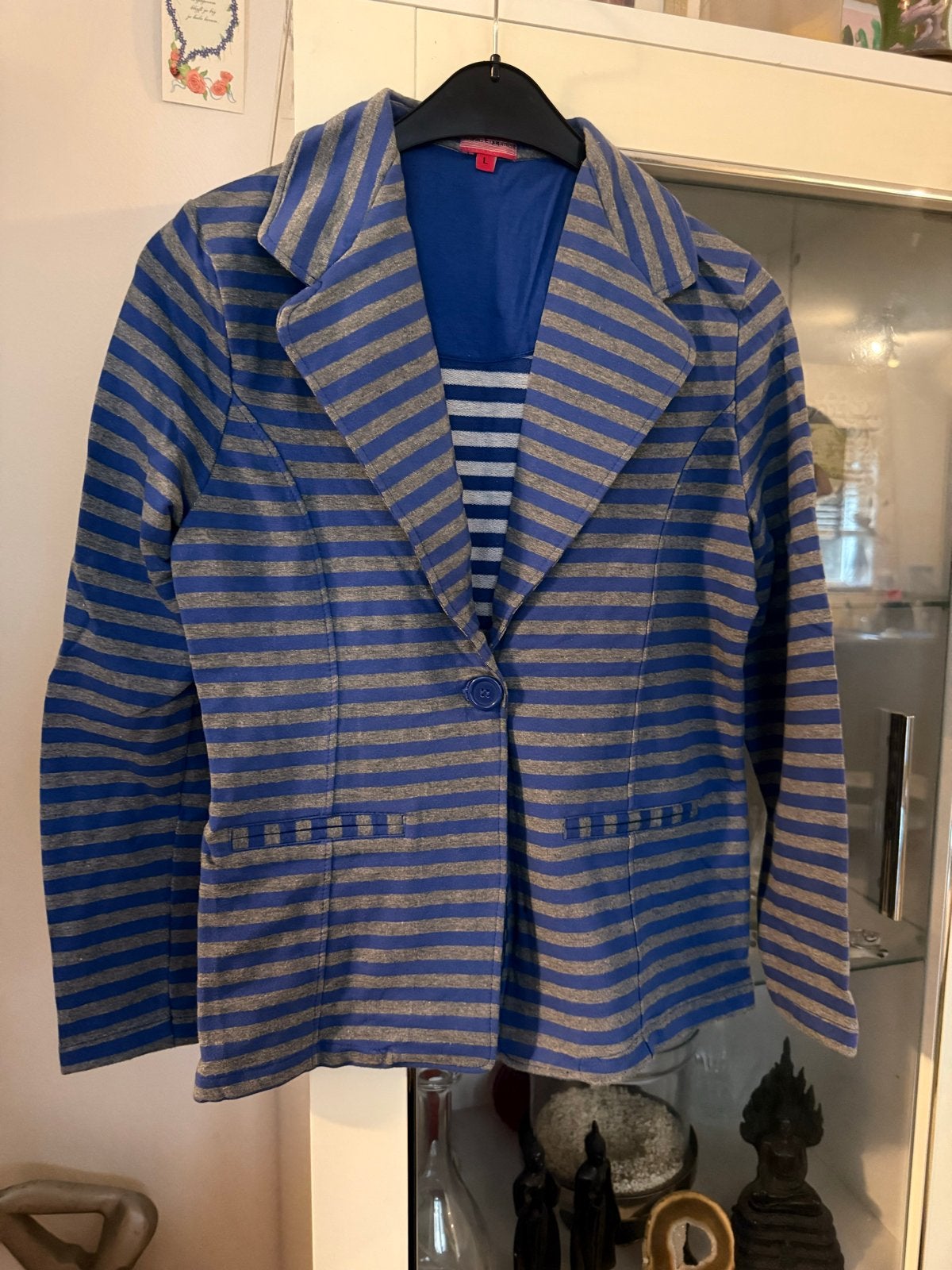 Basic Equipment gestreept jasje - Maat L, Kleding | Dames, Blauw, Maat 42/44 (L), Ophalen of Verzenden, Zo goed als nieuw