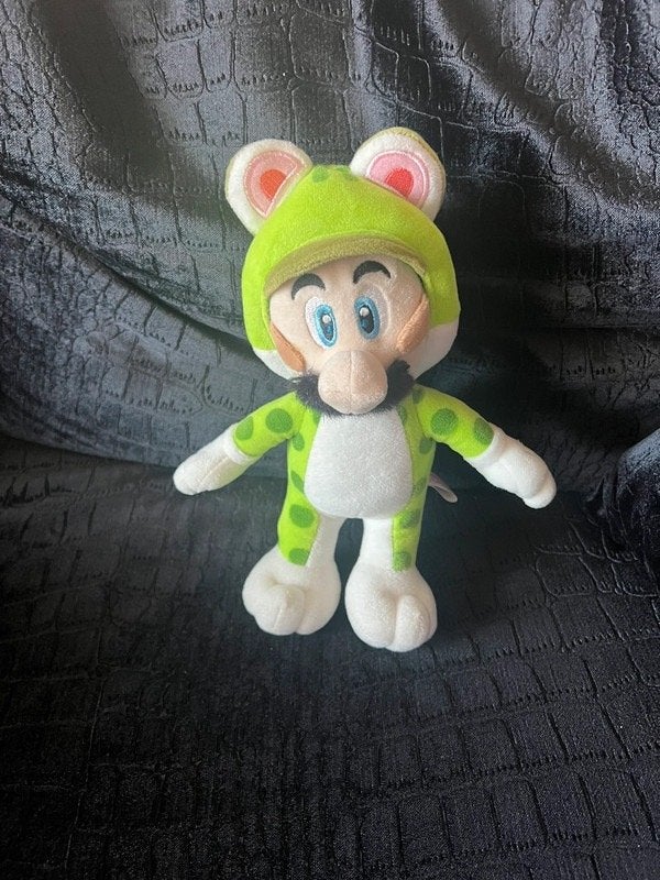 Super Mario 3D world cat Luigi knuffel 25 cm groot, Kinderen en Baby's, Speelgoed | Knuffels en Pluche, Groen, Overige typen, Ophalen of Verzenden