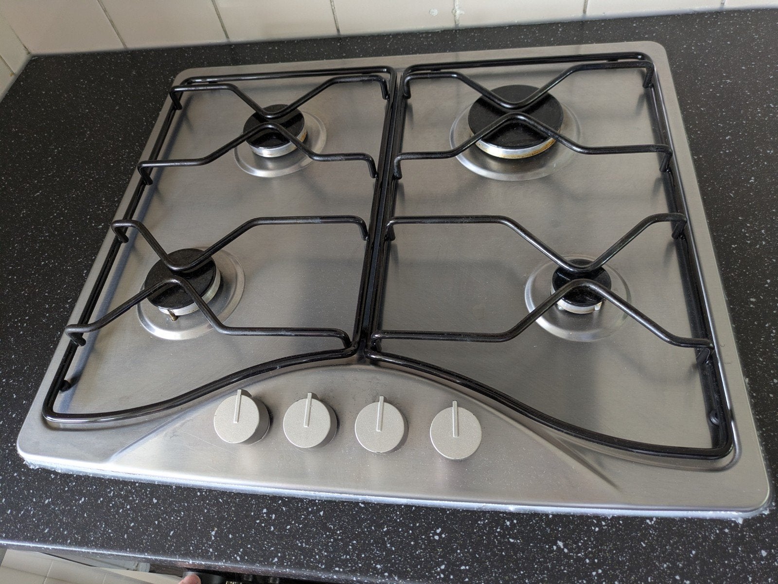 Inbouw gaskookplaat 4-pits RVS 60cm breed, Witgoed en Apparatuur, Kookplaten, Ophalen, Gebruikt, 4 kookzones, Inbouw