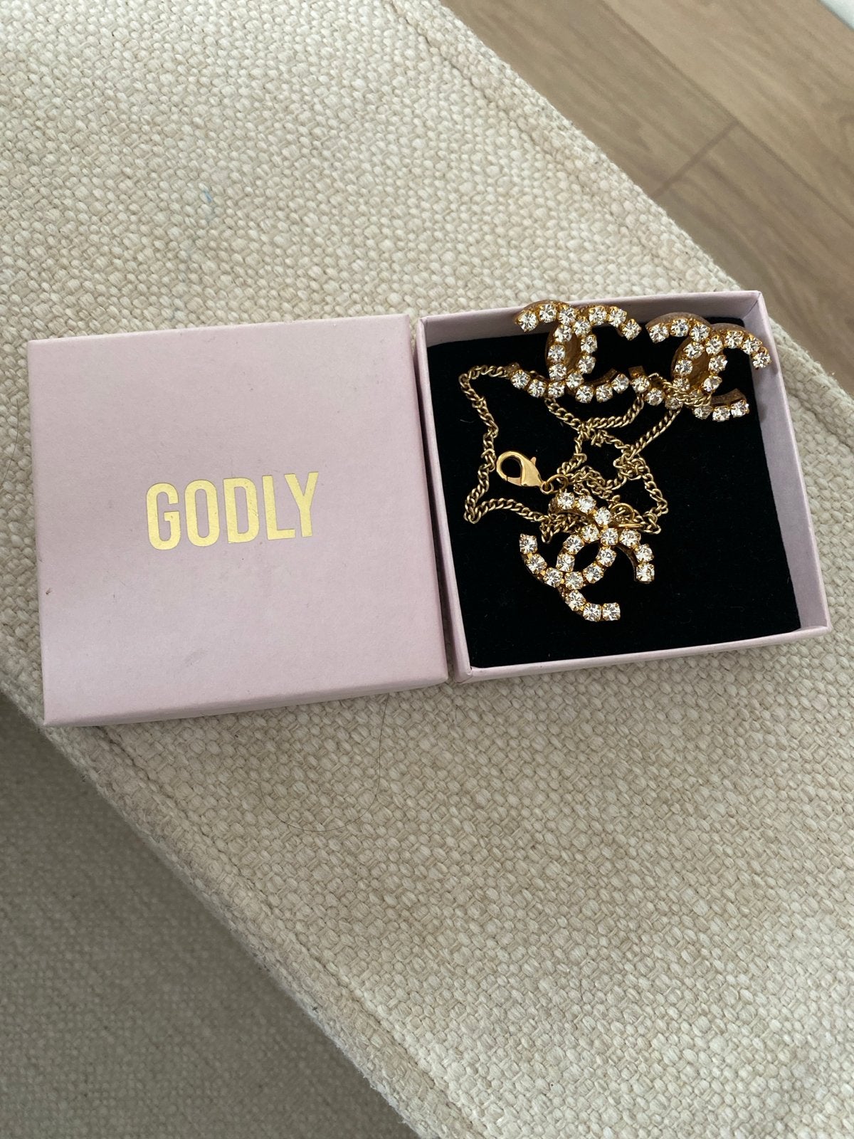 Gouden ketting met strass steentjes - GODLY, Ophalen of Verzenden, Zo goed als nieuw