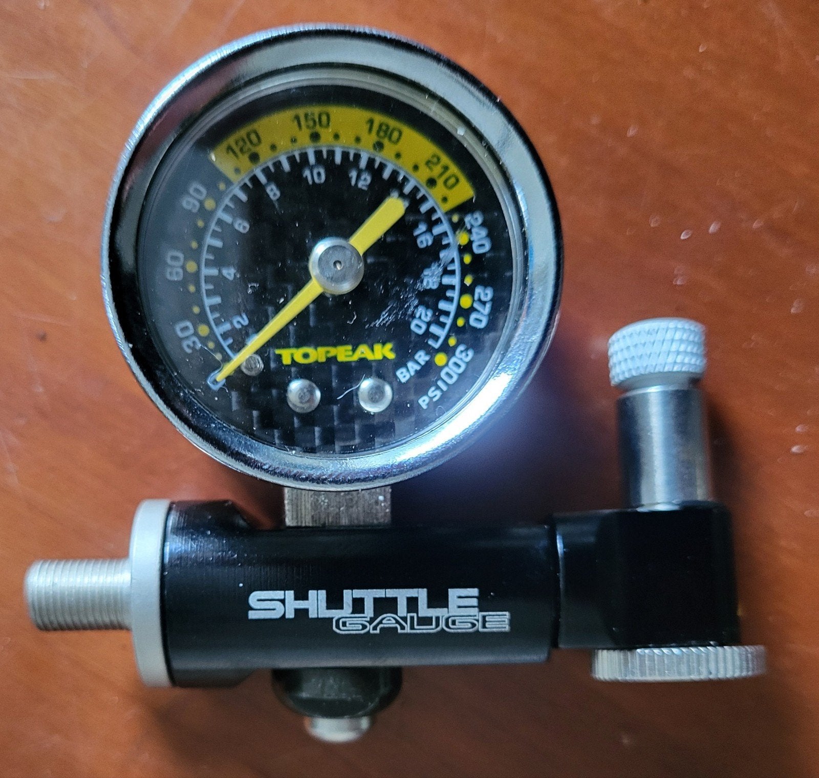 Topeak Shuttle Gauge Drukmeter met hoesje, Ophalen of Verzenden, Drukmeter, Zo goed als nieuw