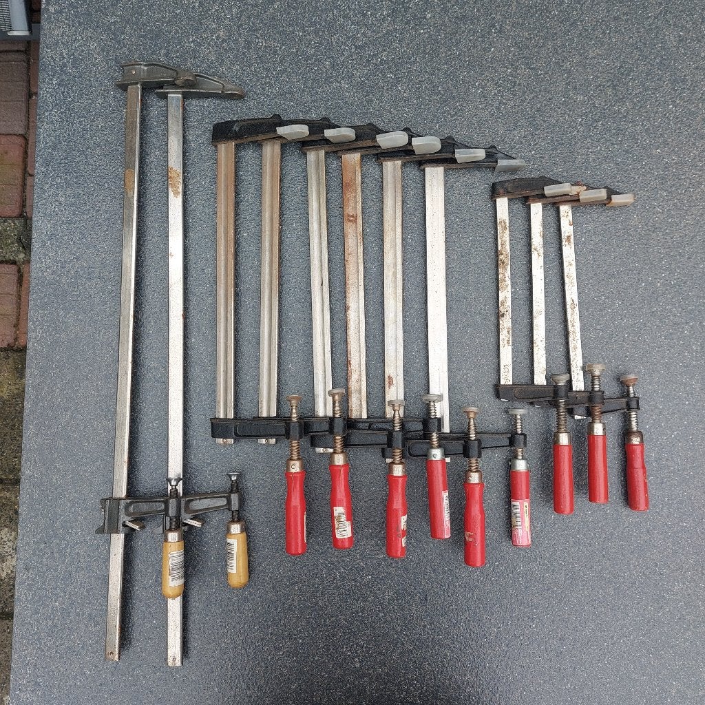Lijmtangen, 11 stuks, Spanwijdte 20, 30 en 60 cm., Doe-het-zelf en Verbouw, Ophalen, Gebruikt, Klem, Overige merken