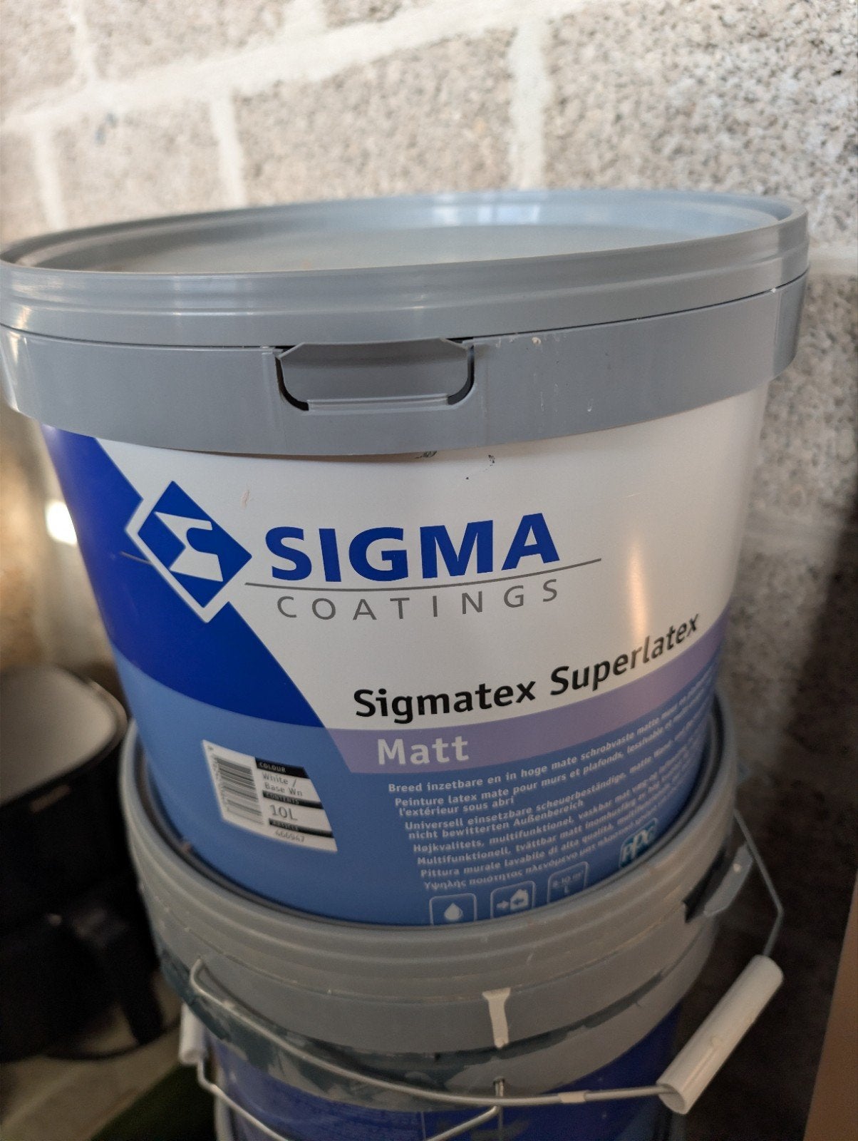 2 emmers Sigmatex Superlatex Matt Kleur 1005-R20B, Ophalen, Nieuw, Wit
