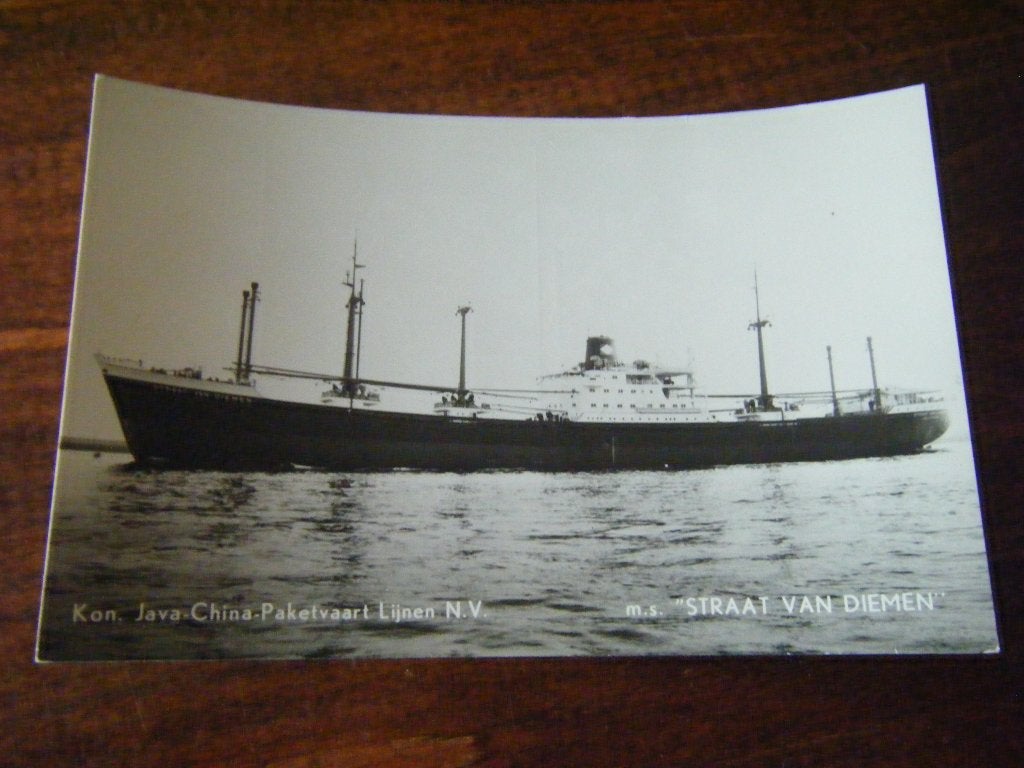 H42 - m.s. Straat van Diemen - Java China Paketvaart Lijnen, Verzamelen, Ophalen of Verzenden, Kaart, Foto of Prent