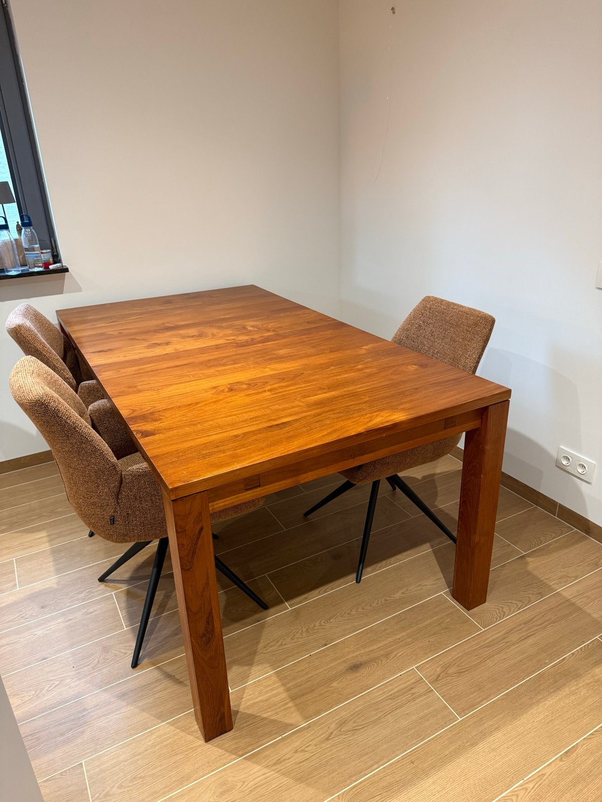Uitschuifbare eettafel, massief hout, ethnicraft, Ophalen, Gebruikt, Teakhout, 200 cm of meer
