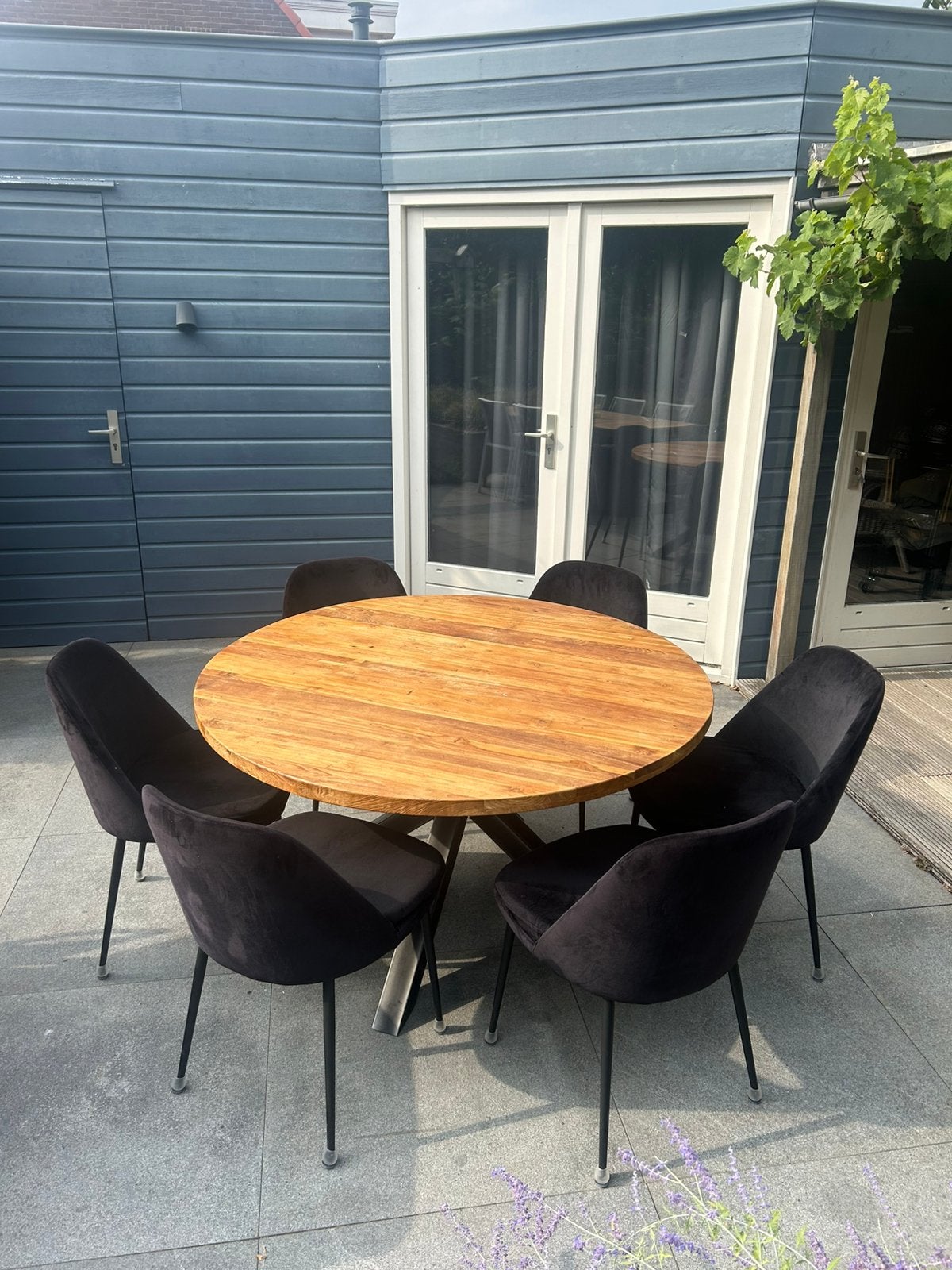 Ronde teakhouten eettafel – Pronto – Ø 140 cm, Ophalen