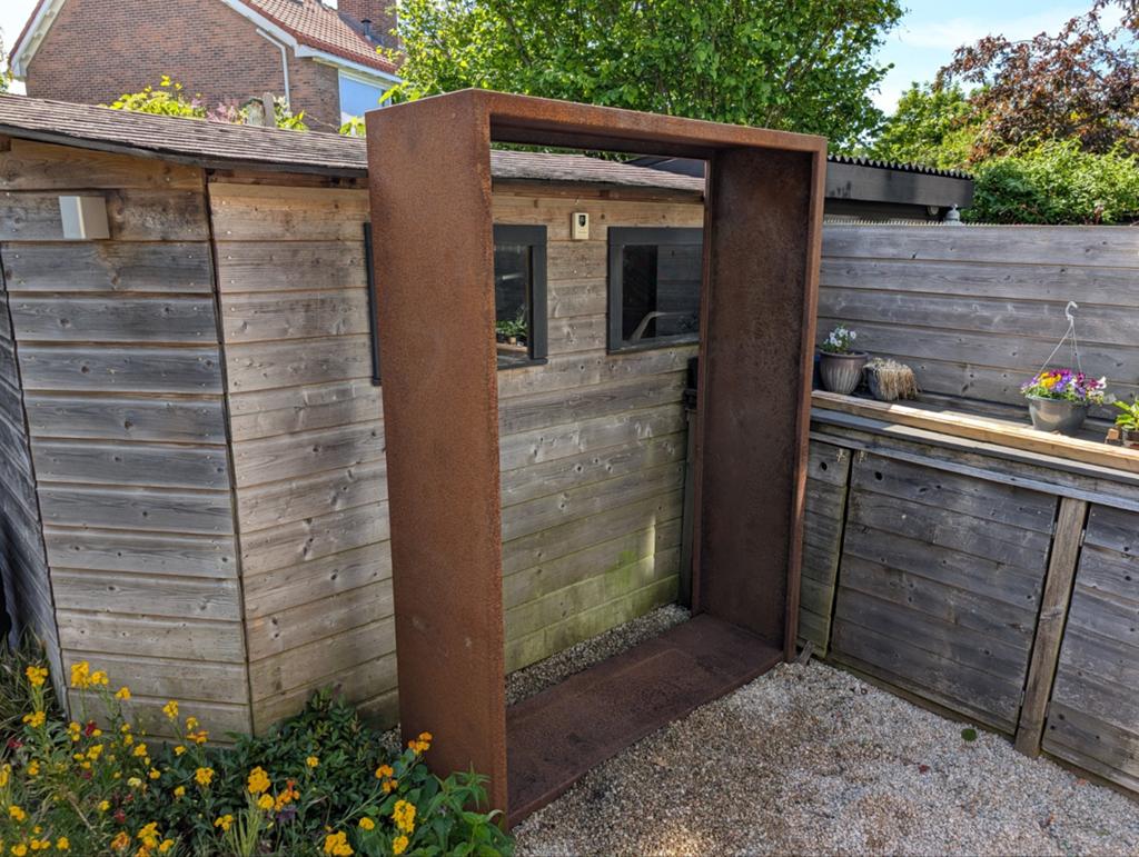 Cortenstaal houtopslag 200x150x50 cm, Tuin en Terras, Ophalen