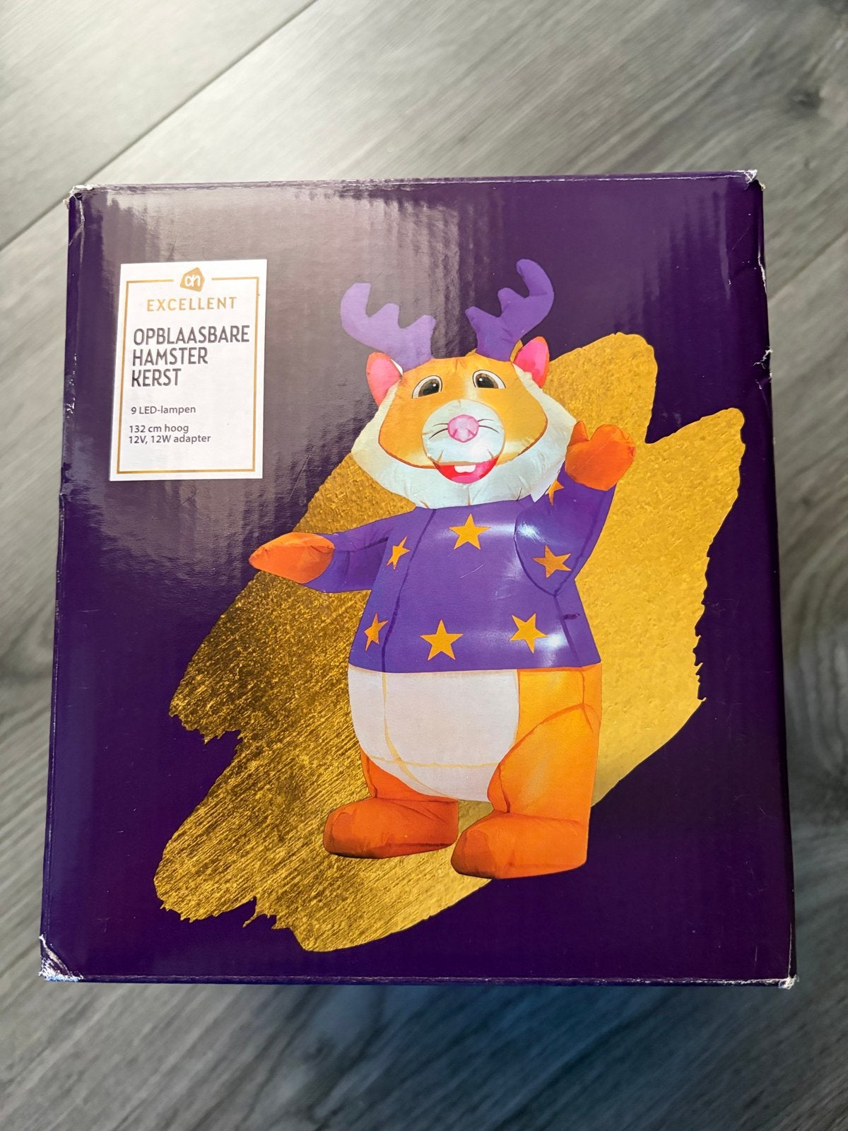 Ah opblaasbare kerst hamster met led 132 cm hoog, Diversen, Ophalen of Verzenden, Zo goed als nieuw