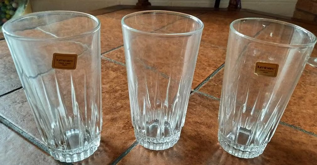 9 glazen van Luminarc en 2 van Arcoroc, Ophalen of Verzenden, Bord(en), Overige stijlen, Glas