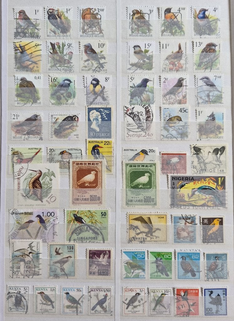POSTZEGELS VOGELS WERELD GESTEMPELD, Verzenden, Gestempeld, Dier of Natuur