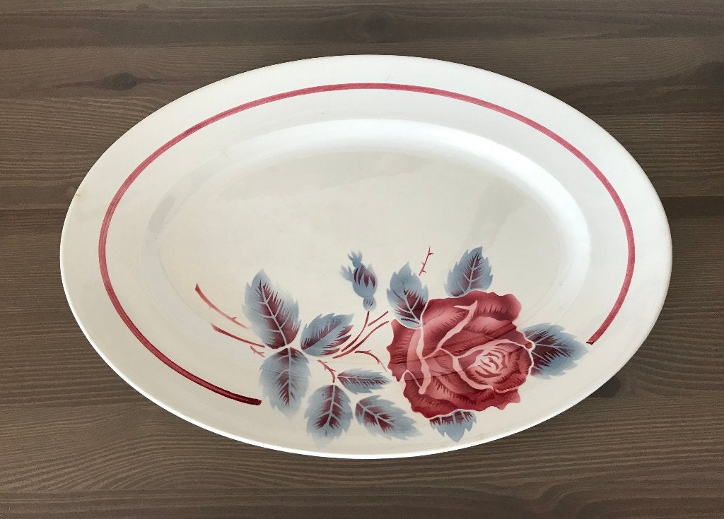 Digoin Sarreguemines Lucette ovale schotel serveerbord, Antiek en Kunst, Antiek | Servies los, Ophalen of Verzenden