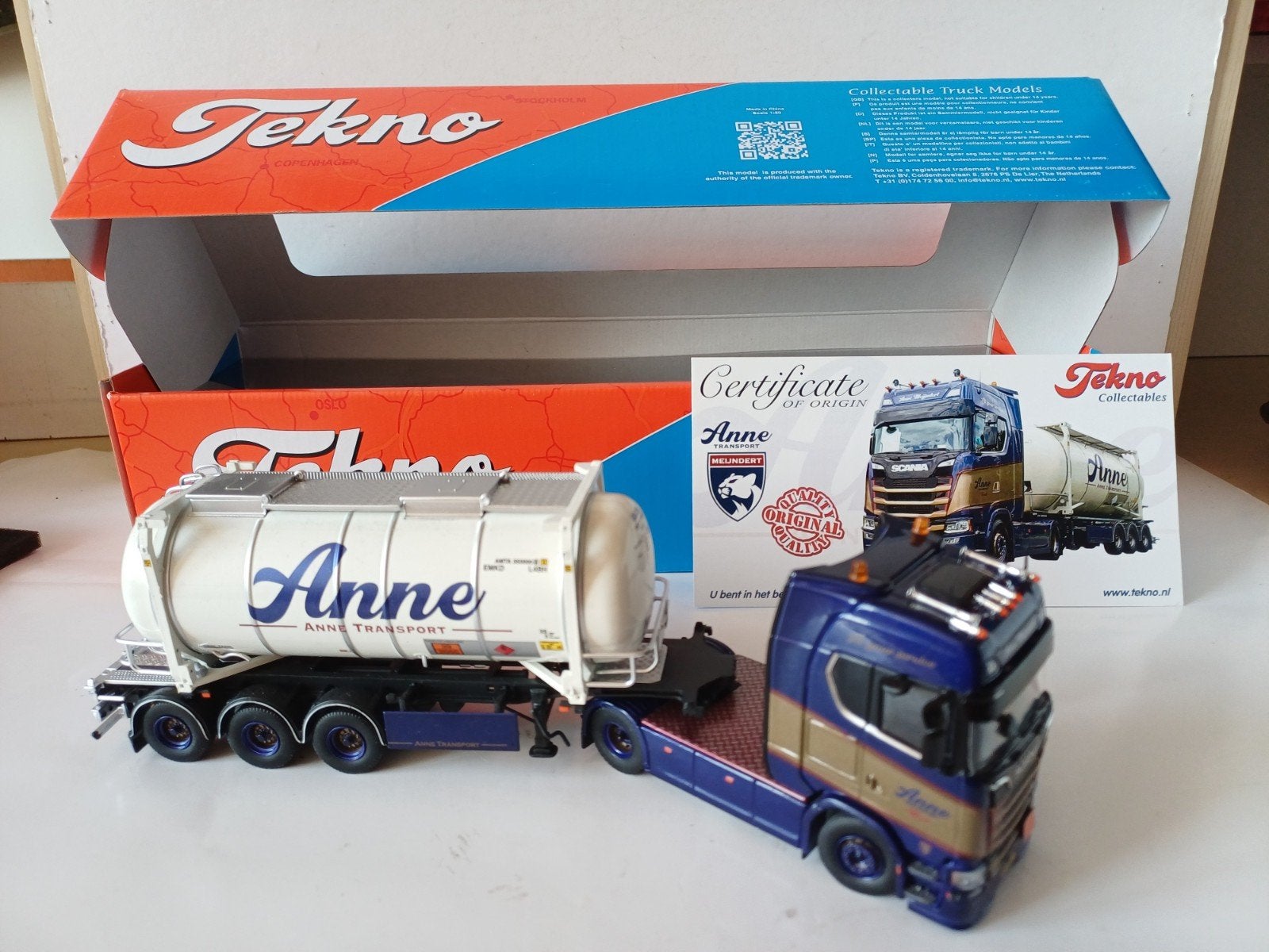 Scania Tekno Anne transport 1:50 Meijndert Wout 450s, Ophalen of Verzenden, Zo goed als nieuw, Bus of Vrachtwagen, Tekno
