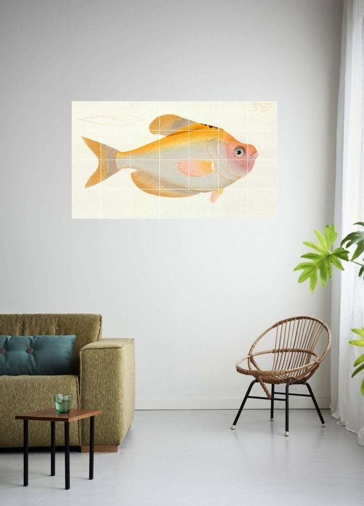 Wanddecoratie Ixxi Yellow Fish 180x100 cm, Gebruikt, Meerkleurig, 100 cm, Ophalen of Verzenden