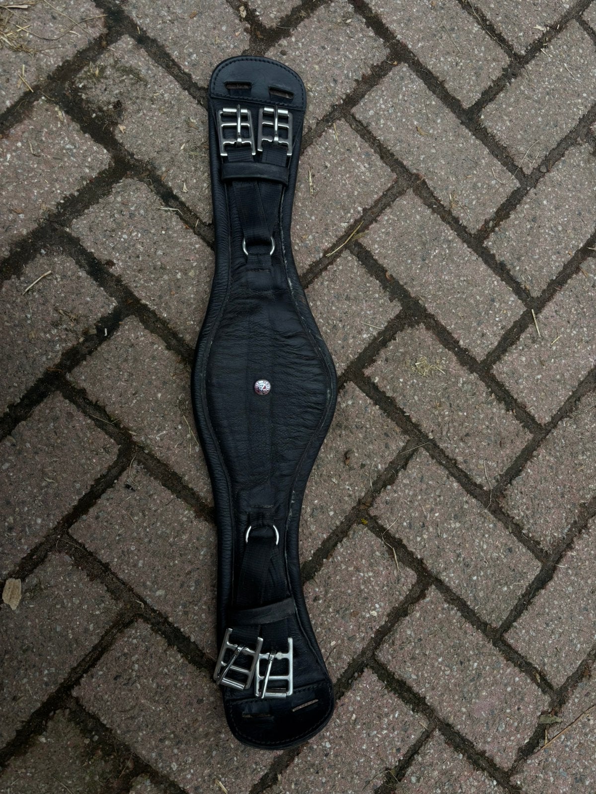 Schutte singel v-web anatomisch zacht leer zwart maat 60 cm, Ophalen of Verzenden, Zo goed als nieuw