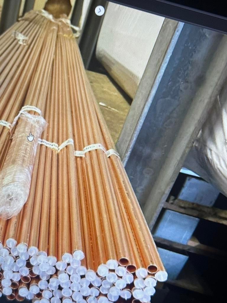 Koperen buis 12mm, 5 meter lang, ca. 280 stuks, Doe-het-zelf en Verbouw, Buizen en Afvoer, Ophalen, Overige materialen, Minder dan 20 mm