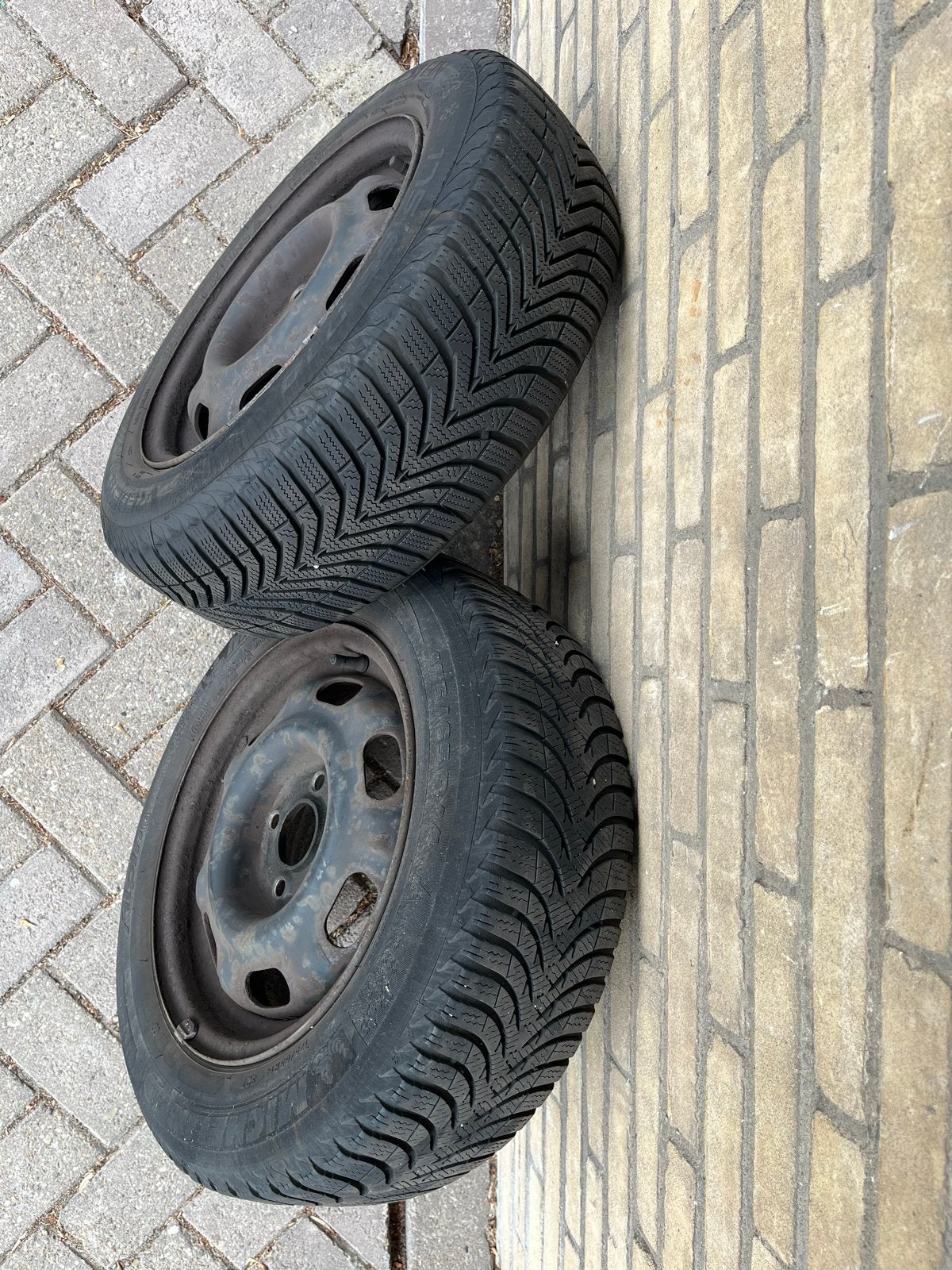 Winterbanden met velg - Vredestein & Michelin, Auto-onderdelen, Banden en Velgen, Ophalen, 14 inch, Gebruikt, 175 mm