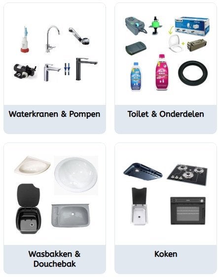 Caravan waterkranen pompen kookplaat boiler etc onderdelen, Ophalen of Verzenden, Nieuw