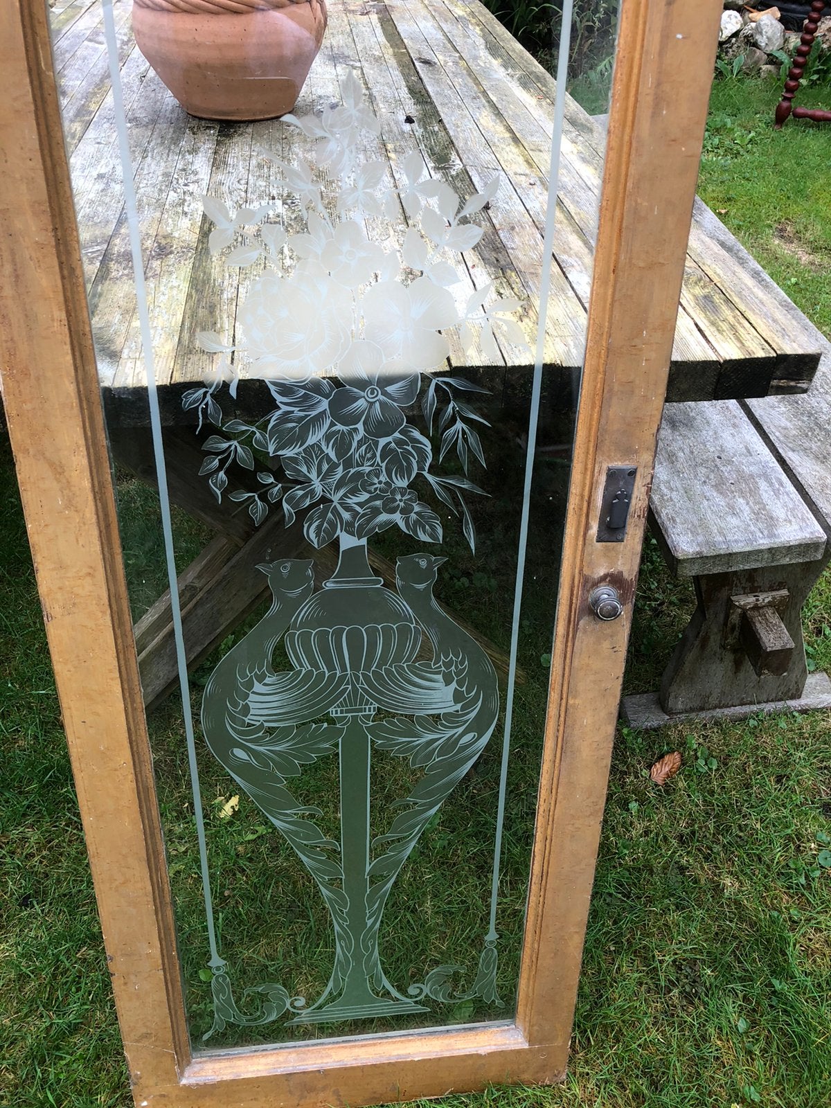 Geetst glas, Ophalen, Zo goed als nieuw, Minder dan 80 cm, Gevelraam of Ruit