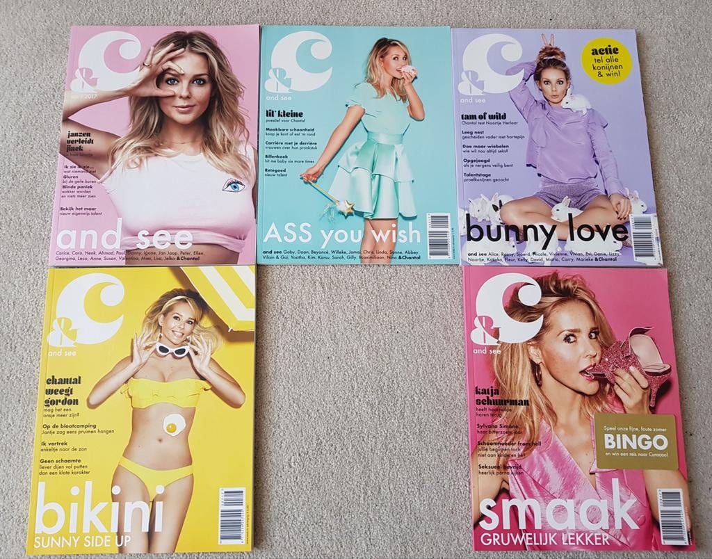 &c and see chantal janzen tijdschrift verzamelaar nr. 1-4+6, Verzenden, Nieuw, Damesbladen