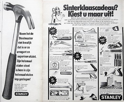 3 vintage advertenties reclames Stanley gereedschap 1966-69, Ophalen of Verzenden, Gebruikt, Overige typen