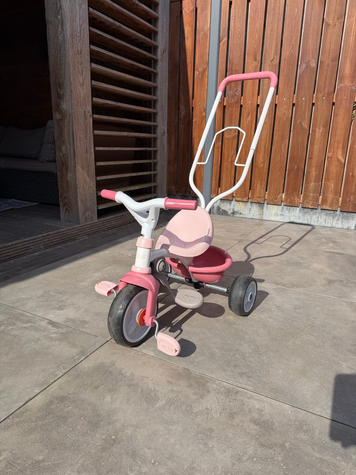 Smoby duwfiets - Weinig gebruikt, Fietsen en Brommers, Ophalen, Zo goed als nieuw, Duwstang