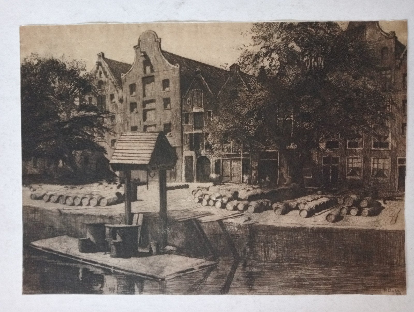 Pol Dom Ets De Nieuwe Teertuinen Amsterdam 1909, Ophalen of Verzenden