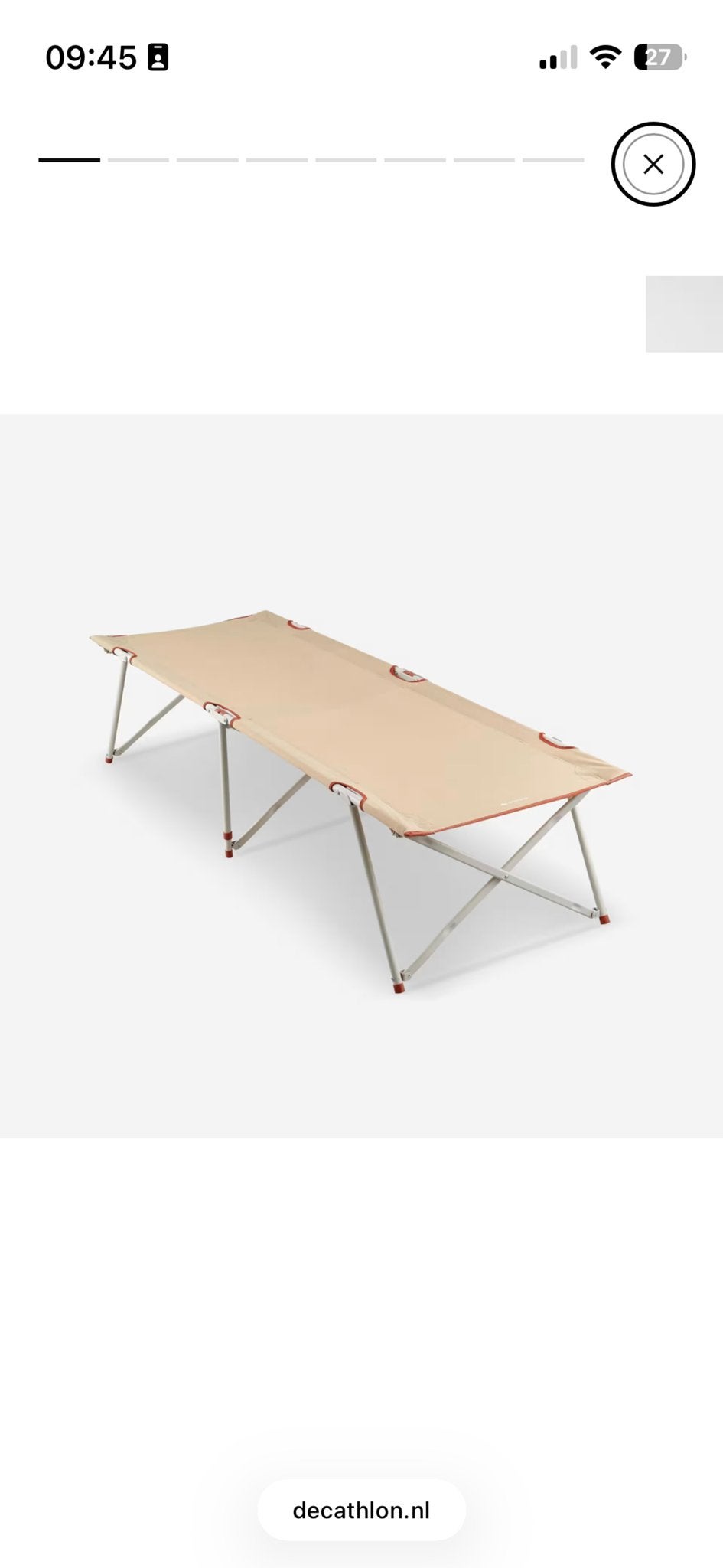2 Opvouwbaar veldbed/stretcher - Quechua - Zo goed als nieuw, Ophalen of Verzenden, Zo goed als nieuw