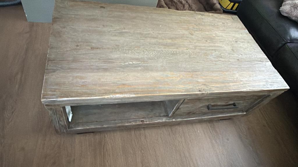 houten salontafel, Huis en Inrichting, Tafels | Salontafels, Zo goed als nieuw, Minder dan 50 cm, 50 tot 100 cm, 100 tot 150 cm