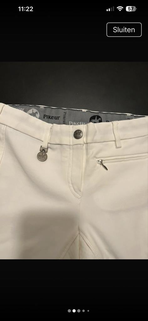 Pikeur rijbroek 38 wit, Dieren en Toebehoren, Ophalen of Verzenden, Zo goed als nieuw, Dressuur, Onderkleding