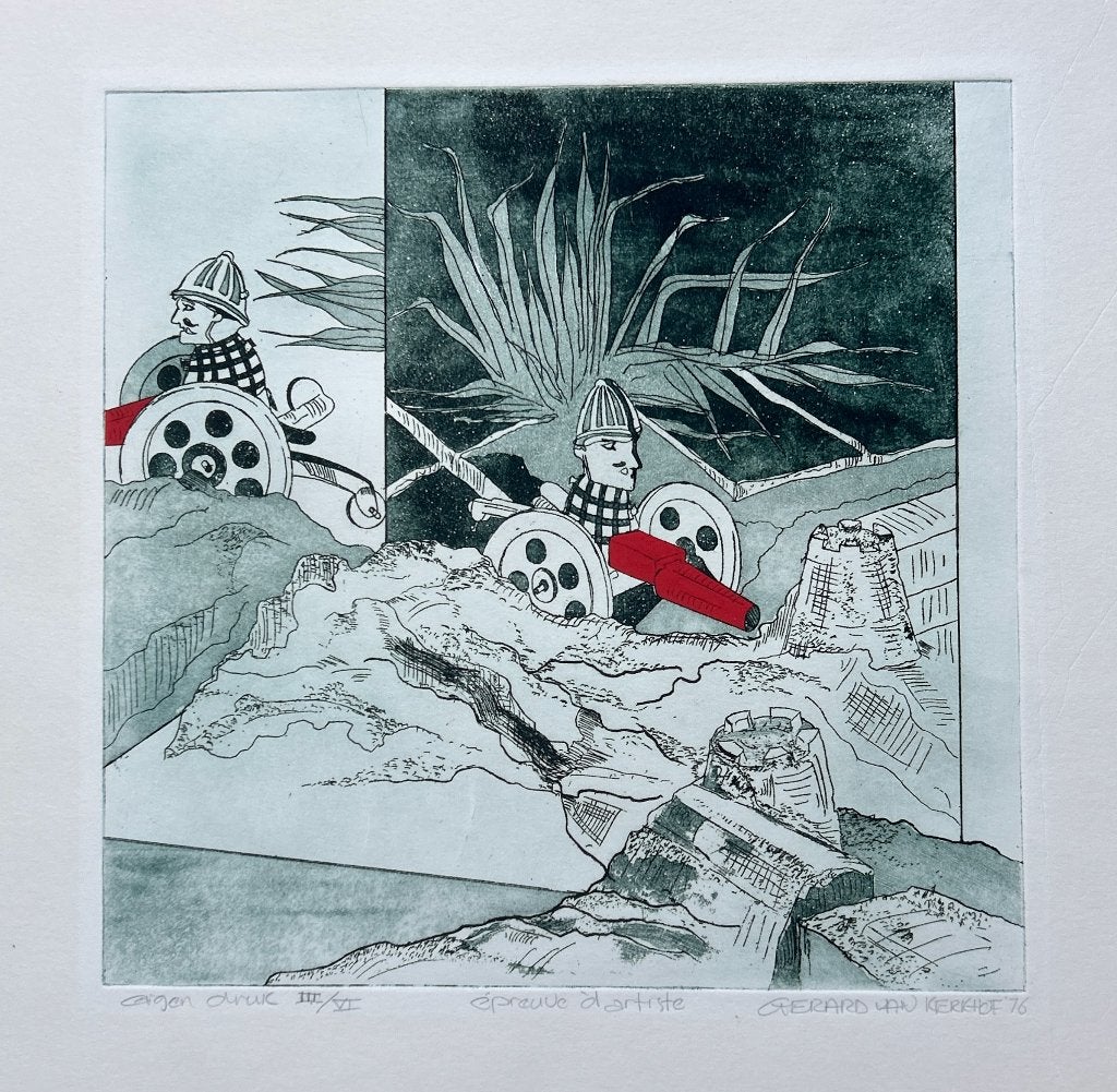 Ets Gerard van Kerkhof, Antiek en Kunst, Kunst | Litho's en Zeefdrukken, Verzenden, Origineel, Overige onderwerpen, Ets