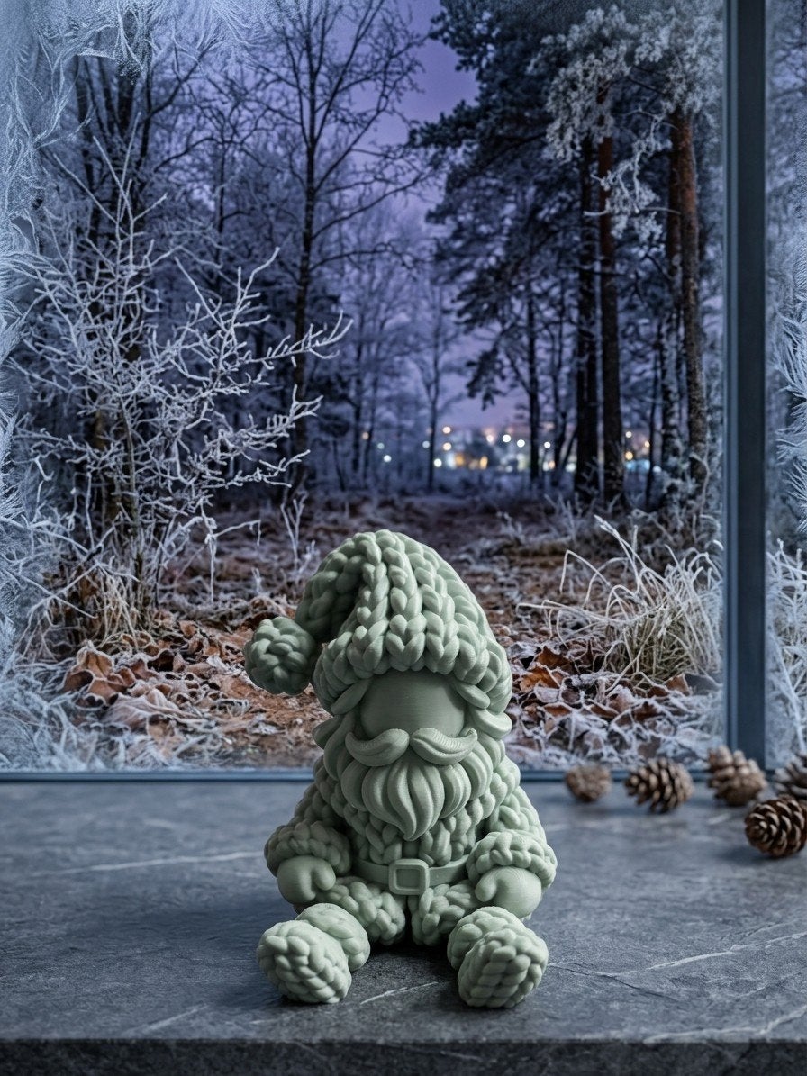Unieke 3D-Geprinte Kerstman met Breipatroon