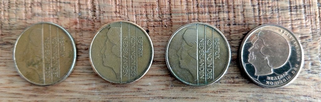 4 x Vijf gulden munten., Postzegels en Munten, Ophalen of Verzenden, Koningin Beatrix, 5 gulden, Losse munt