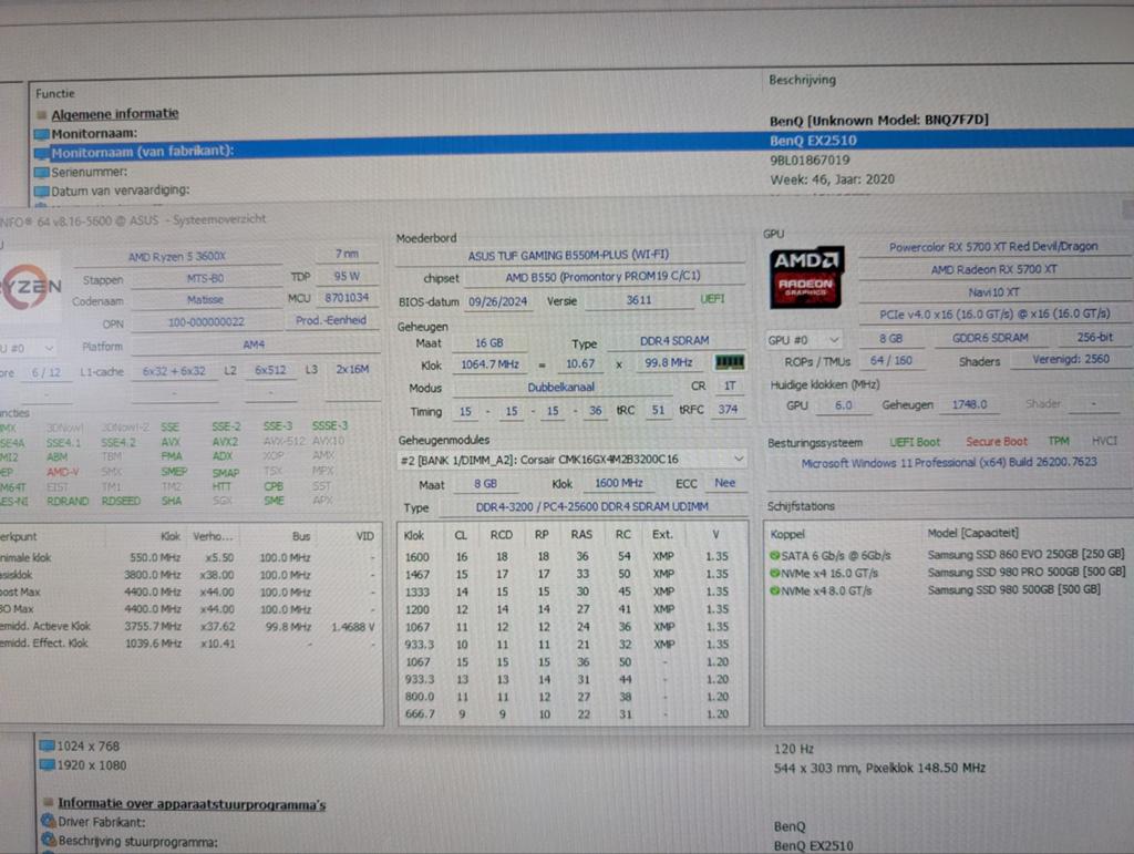 Gaming PC Ryzen 3600X AMD RADEON RX 5700XT 3X SAMSUNG SSD, Gaming, SSD, 3 tot 4 Ghz, Ophalen