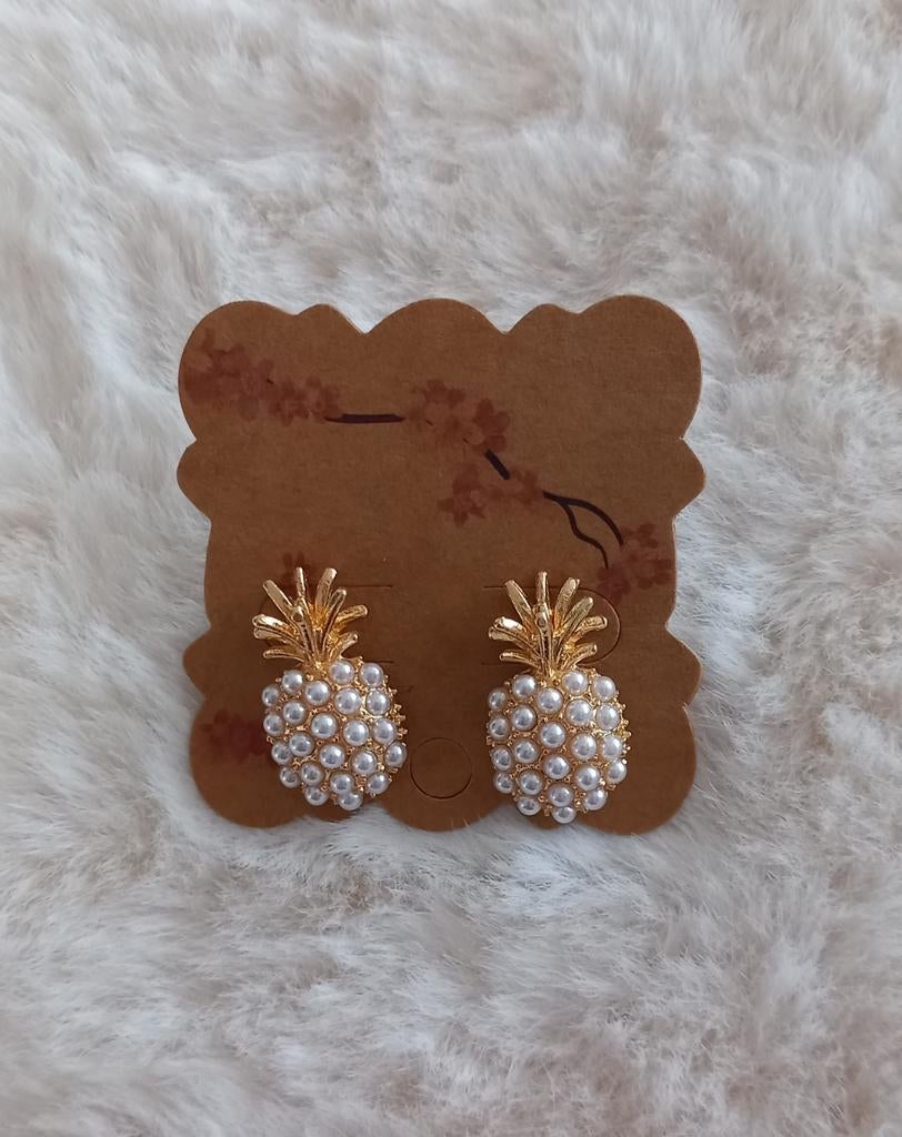 Schattige ananas oorbellen, Overige materialen, Nieuw, Ophalen of Verzenden, Knopjes of Stekers