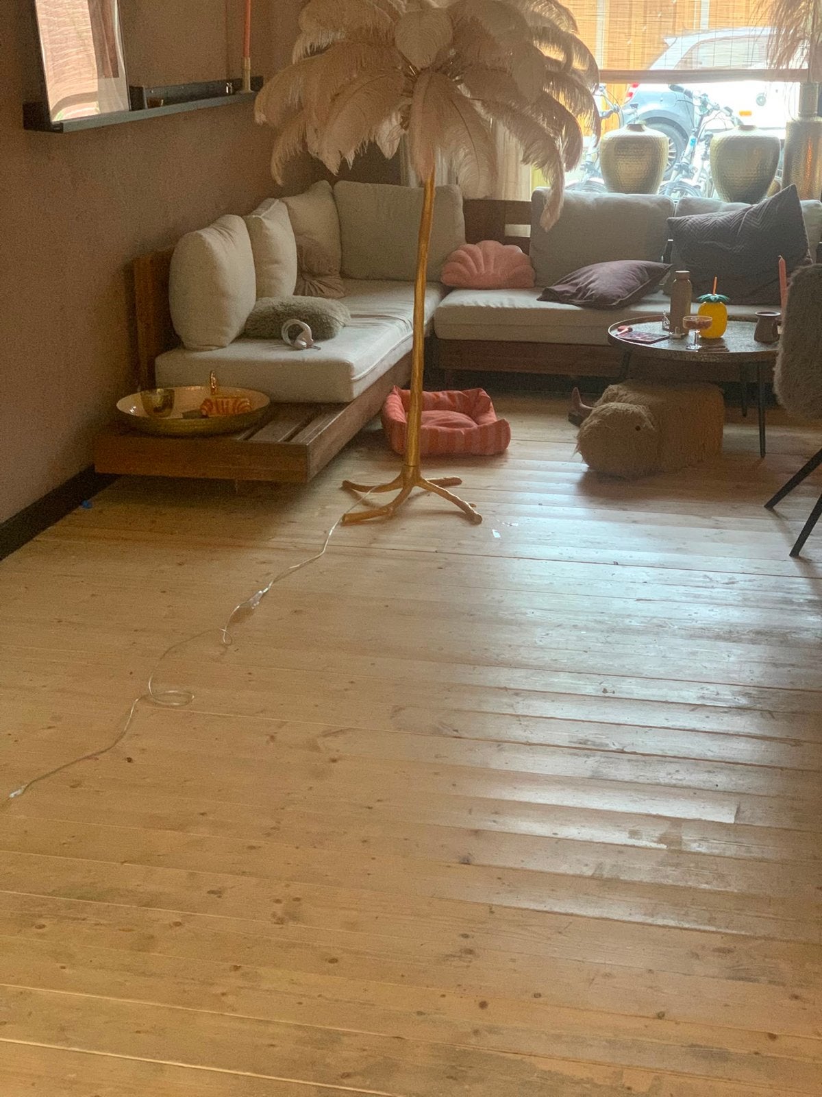 Houten vloerdelen, grenen, ca. 27 m², Doe-het-zelf en Verbouw, Vloerdelen en Plavuizen, Gebruikt, 10 m² of meer, 10 tot 30 cm