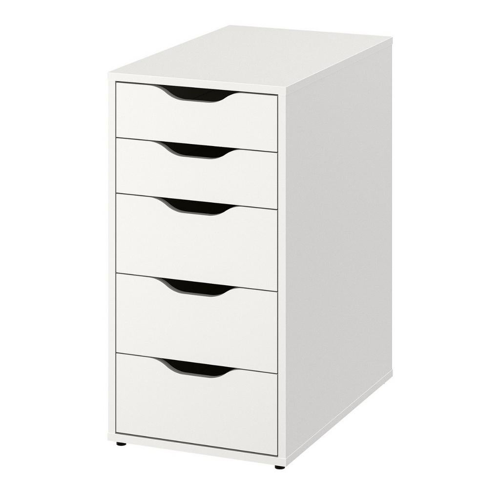 IKEA ALEX Ladeblok met 6 lades, wit, Ophalen, Overige materialen, Minder dan 50 cm, 5 laden of meer