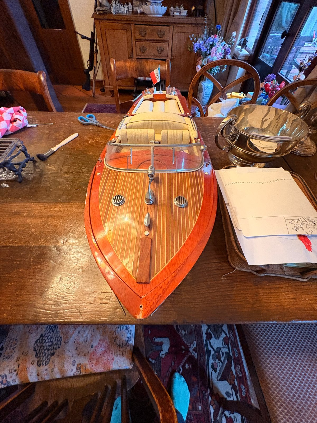 Prachtig houten modelboot - Riva Aquarama stijl, Hobby en Vrije tijd, Ophalen, Zo goed als nieuw, Groter dan 1:32, Overige merken