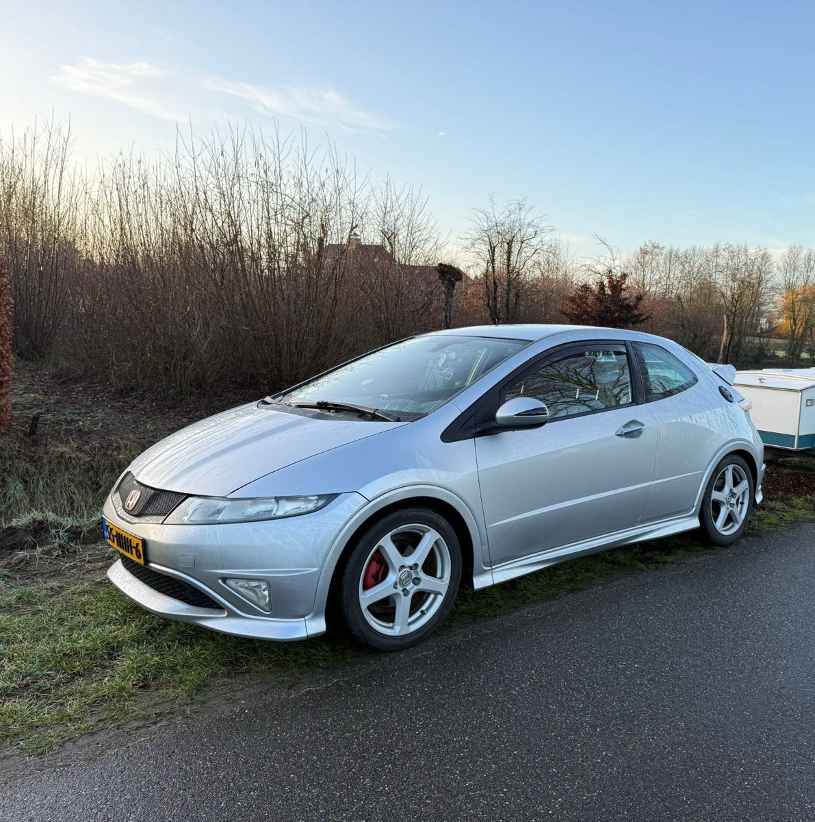 Honda Civic 1.8 Type-s Advantage 3DR 2008 Grijs, Auto's, Honda, Voorwielaandrijving, Zwart, 4 cilinders, 1799 cc