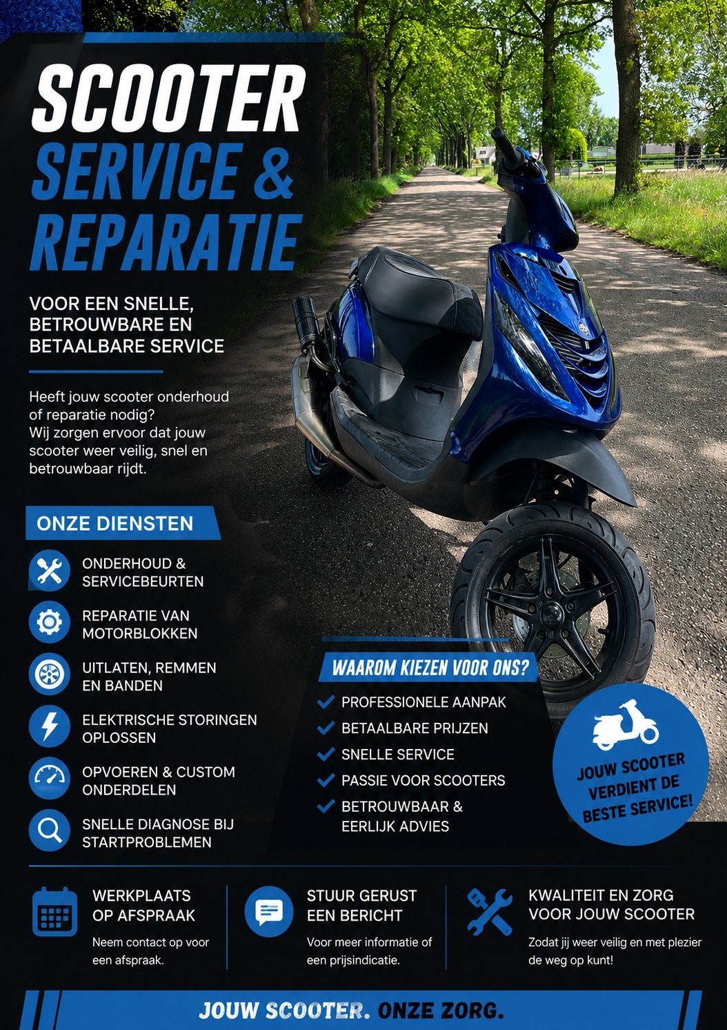 Scooter reparatie, Fietsen en Brommers, Ophalen, Zo goed als nieuw, Benzine, Overige modellen