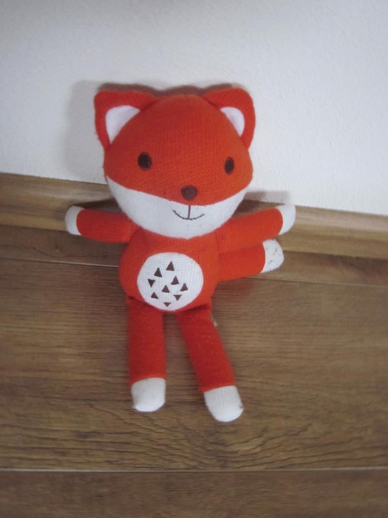Blokker oranje - wit gebreid vosje knuffel onbespeeld, Kinderen en Baby's, Speelgoed | Knuffels en Pluche, Ophalen of Verzenden