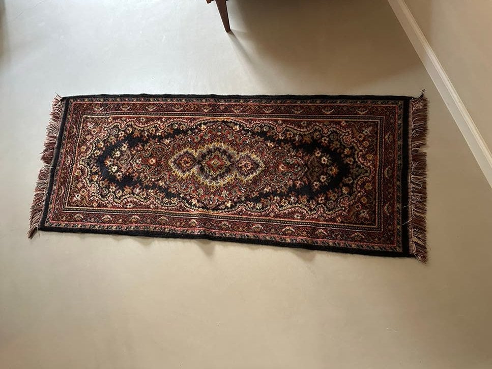 Perzisch tapijt loper kleed 178x70 cm - Zo goed als nieuw, Huis en Inrichting, Ophalen, Zwart, 50 tot 100 cm, Zo goed als nieuw