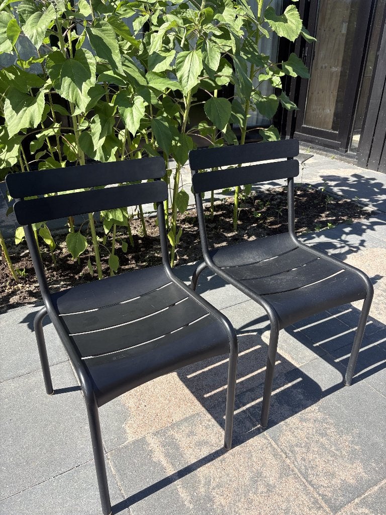 2x Fermob Luxembourg tuinstoel Liquorice (zwart), Tuin en Terras, Gebruikt, Aluminium, Stoel, Tuinset