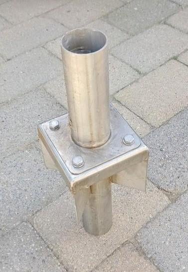 RVS parasolvoet voor in straatwerk - Ø 60mm, Ophalen, Nieuw, Minder dan 1 meter, Parasolvoet