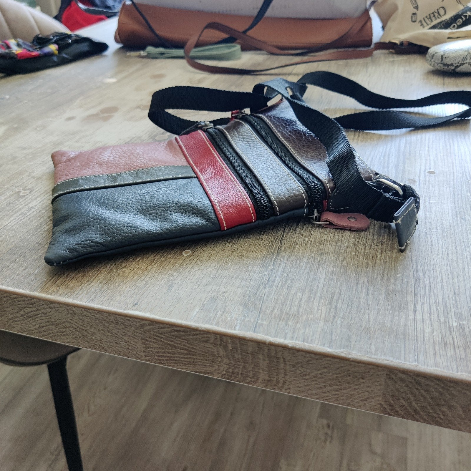 Multicolor leren schoudertasje, Ophalen of Verzenden, Nieuw, Overige kleuren, Schoudertasje