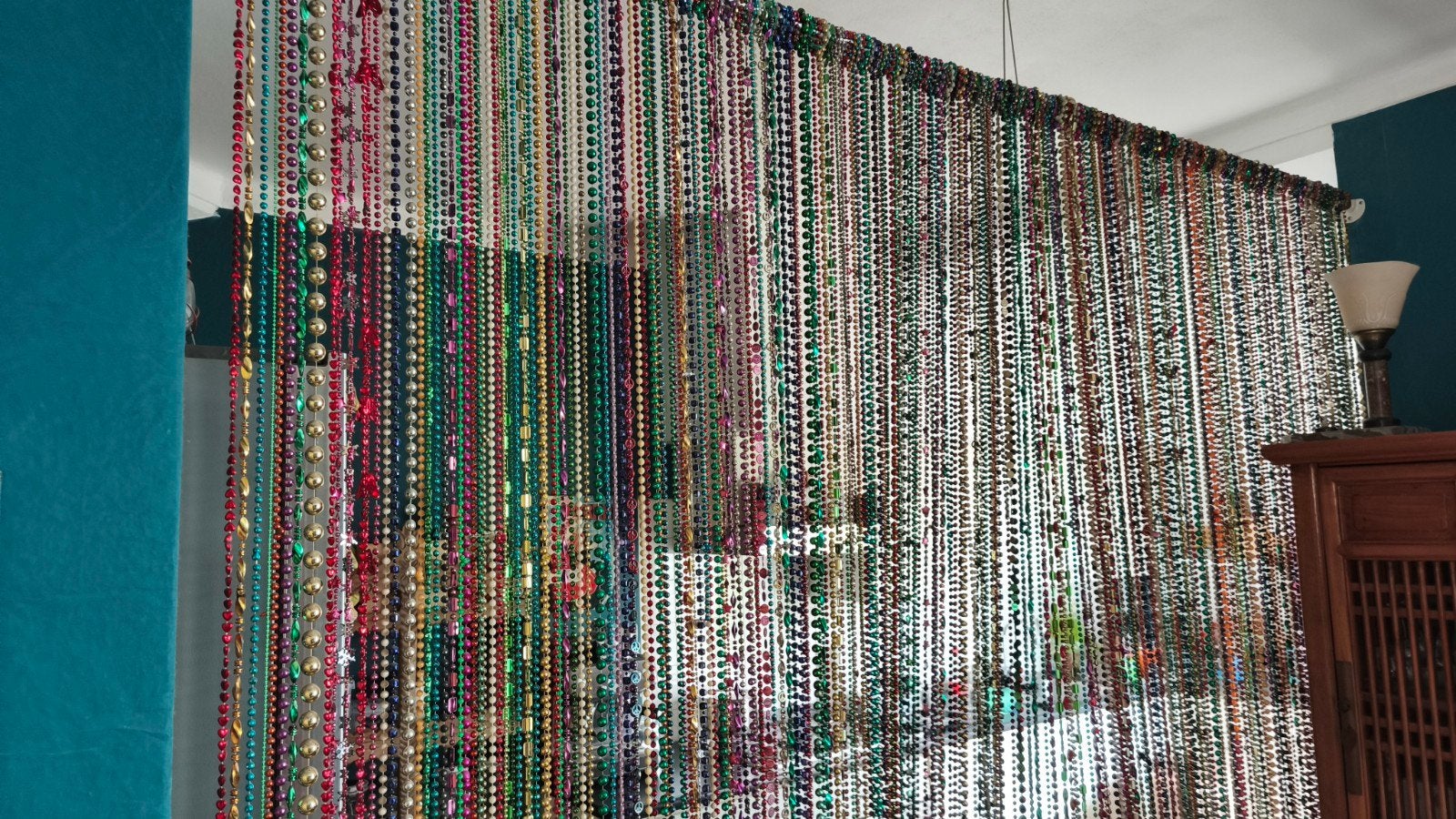 Uniek Handgemaakt Kralengordijn Room Divider Mardi Gras, Ophalen, Nieuw
