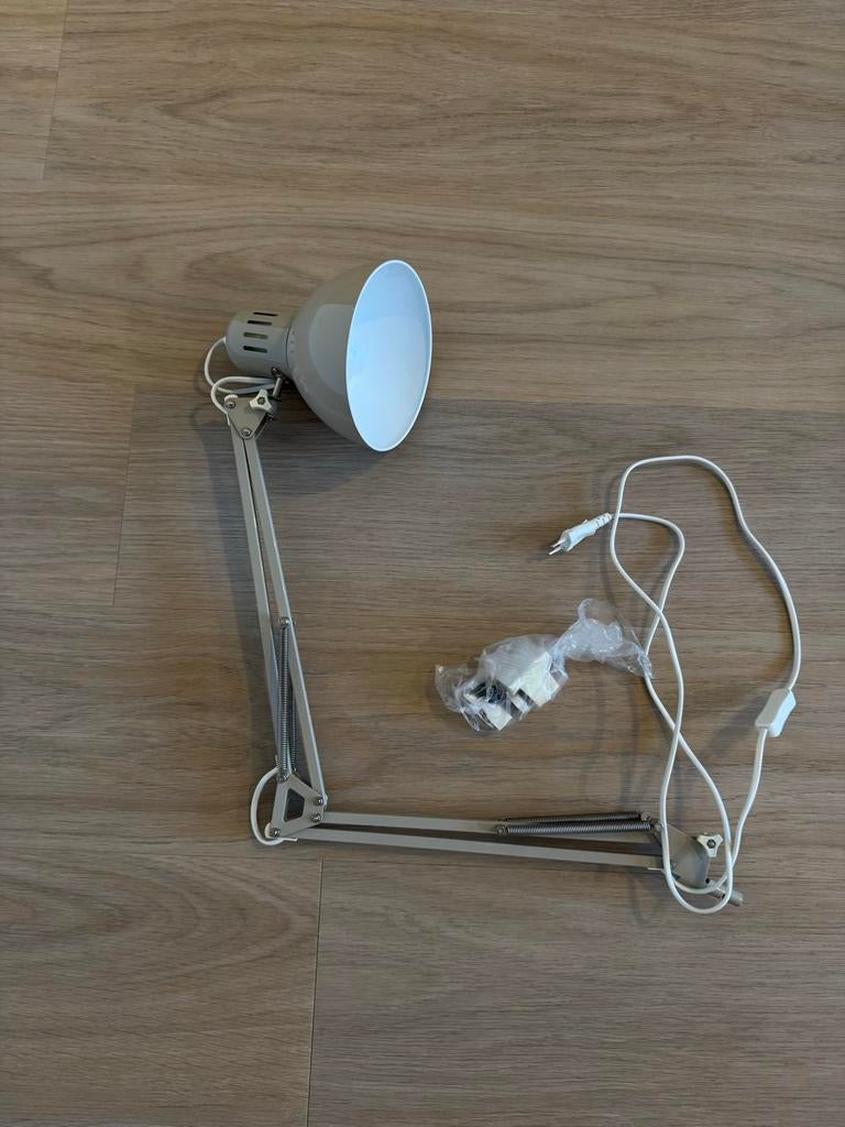 Verstelbare bureaulamp - Grijs / Desk lamp, Ophalen, Gebruikt, Metaal